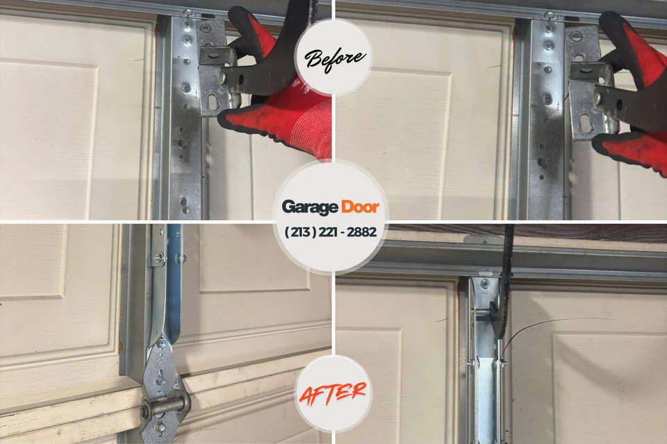 Before and after: garage door repair South Woodstock, CT